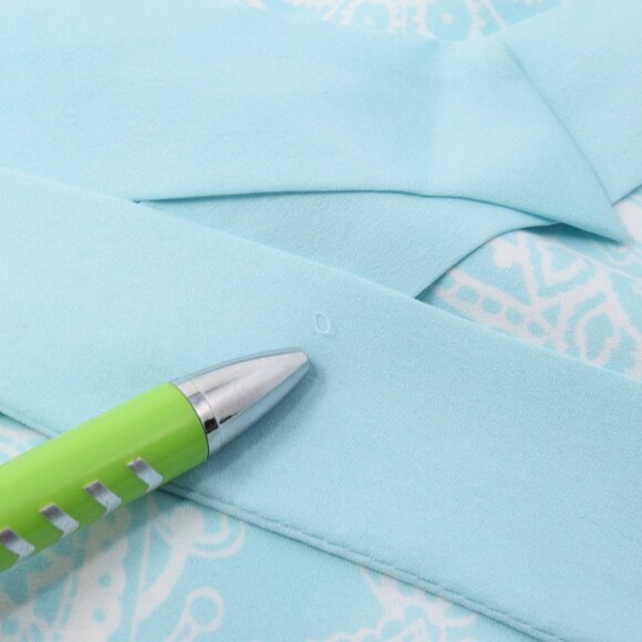 Motherhood Maternity Paisley Top Women Small Belt Blue White Casual Popover Boho - Picture 13 of 15